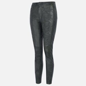 Muubaa Verona Petrol Lamb Leather Skinny Pants